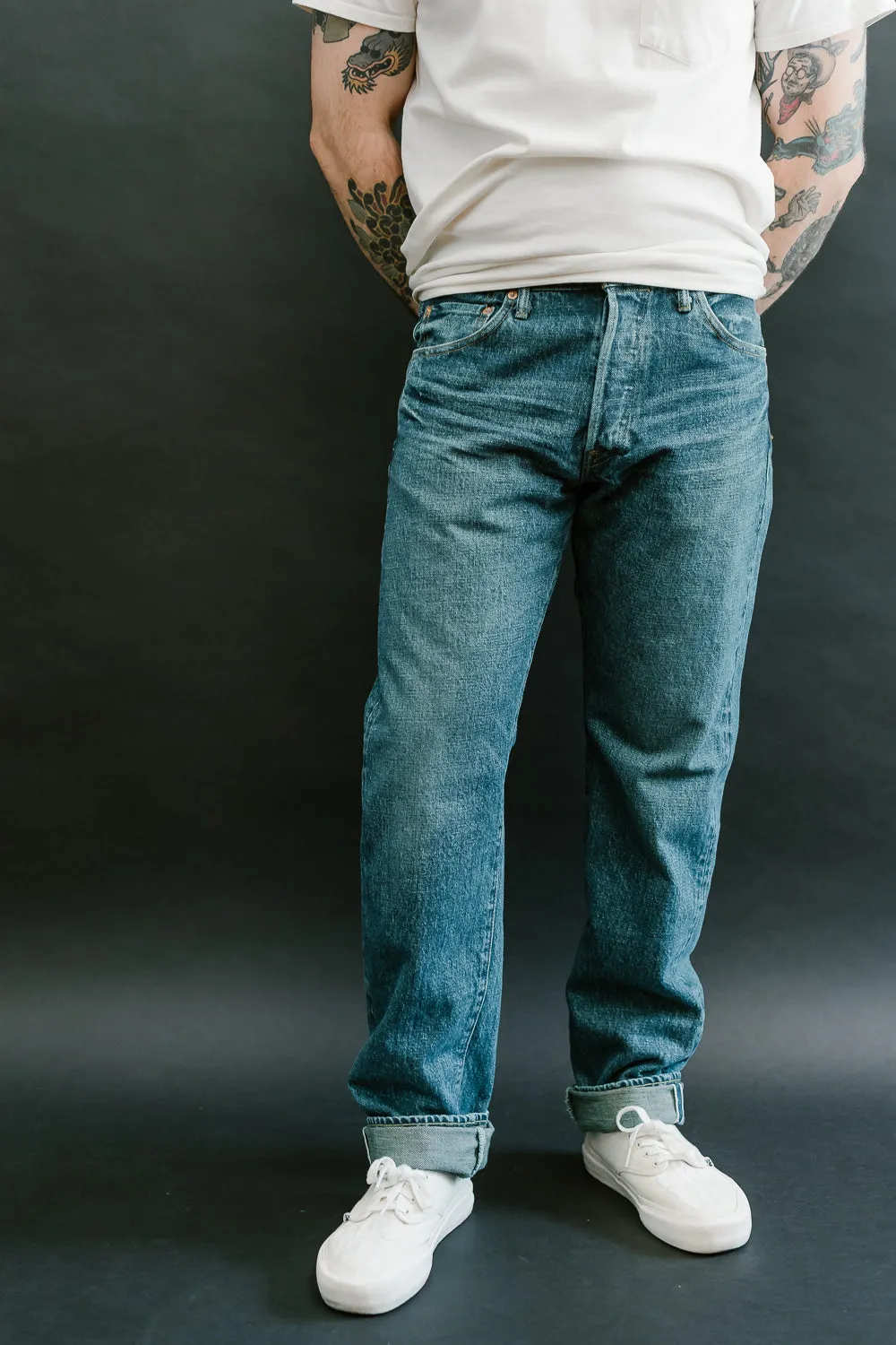 246-ISHIKAWADAI-Used - 15oz Washed Selvedge Denim - Neat Straight