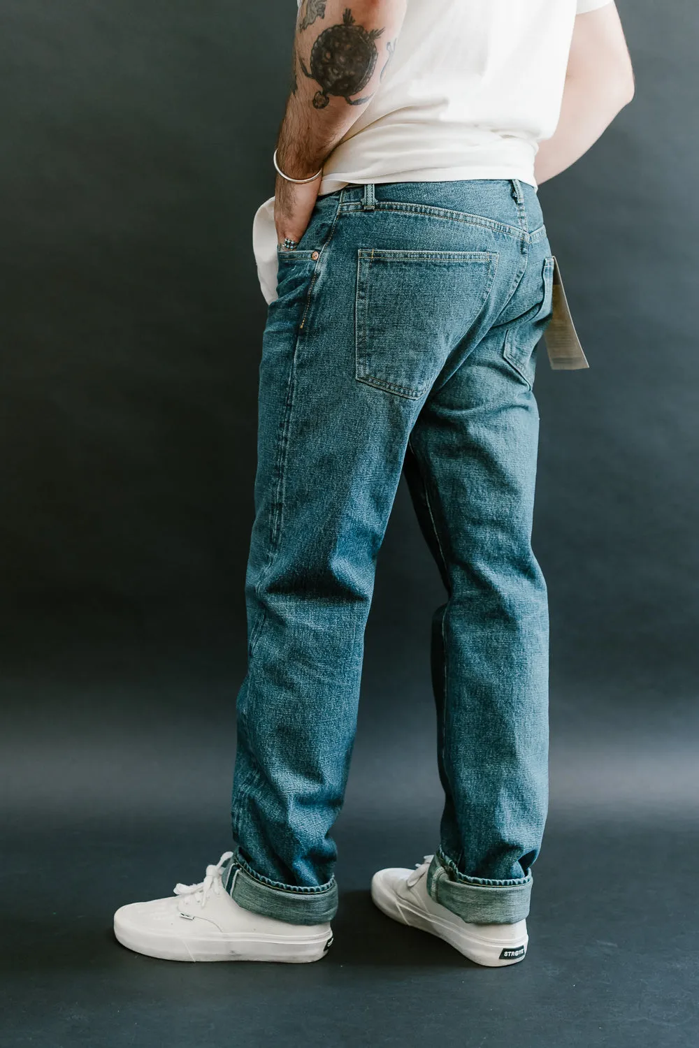 246-ISHIKAWADAI-Used - 15oz Washed Selvedge Denim - Neat Straight