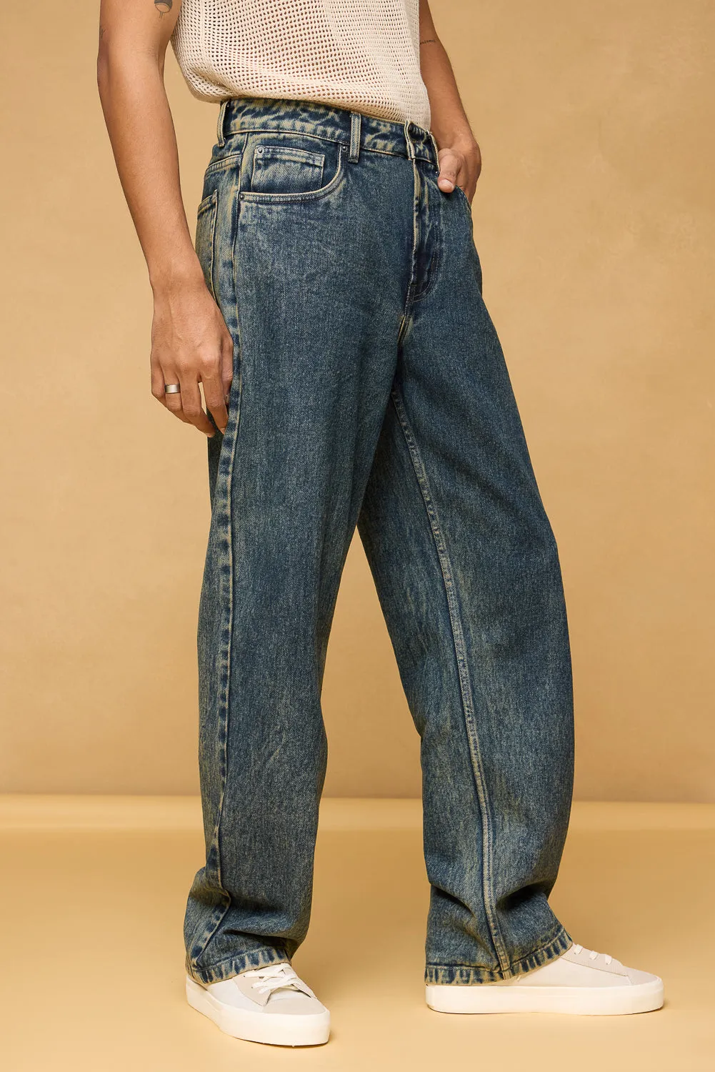 Acid Blue Men's Straight Fit Jeans