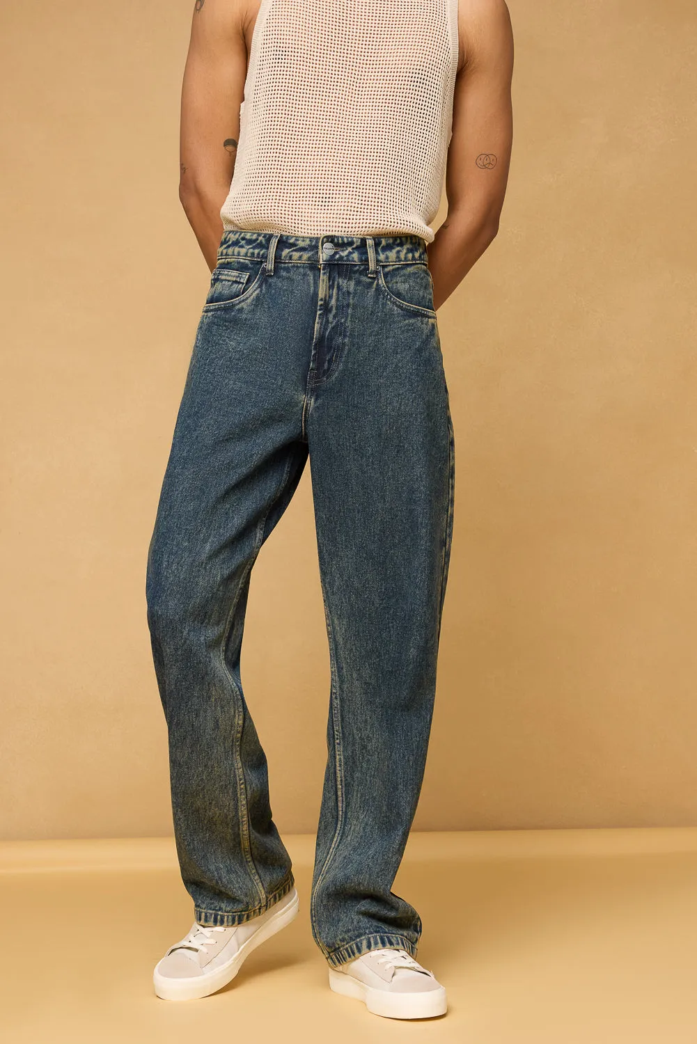 Acid Blue Men's Straight Fit Jeans