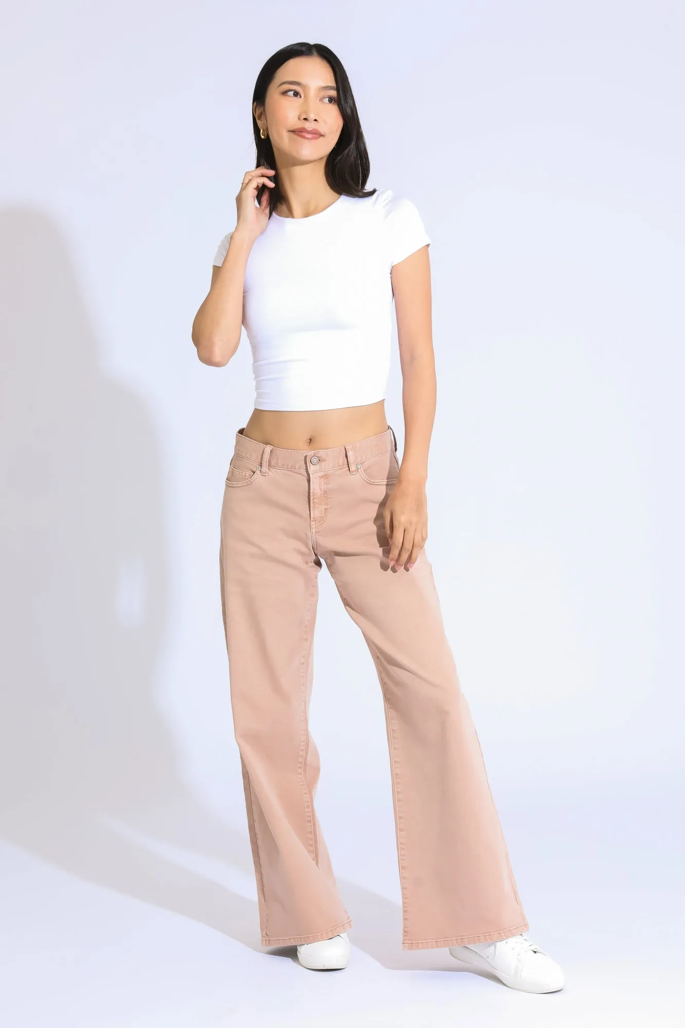 Ashley Classic Low Rise A-Line Baggy Jeans - Sandstone