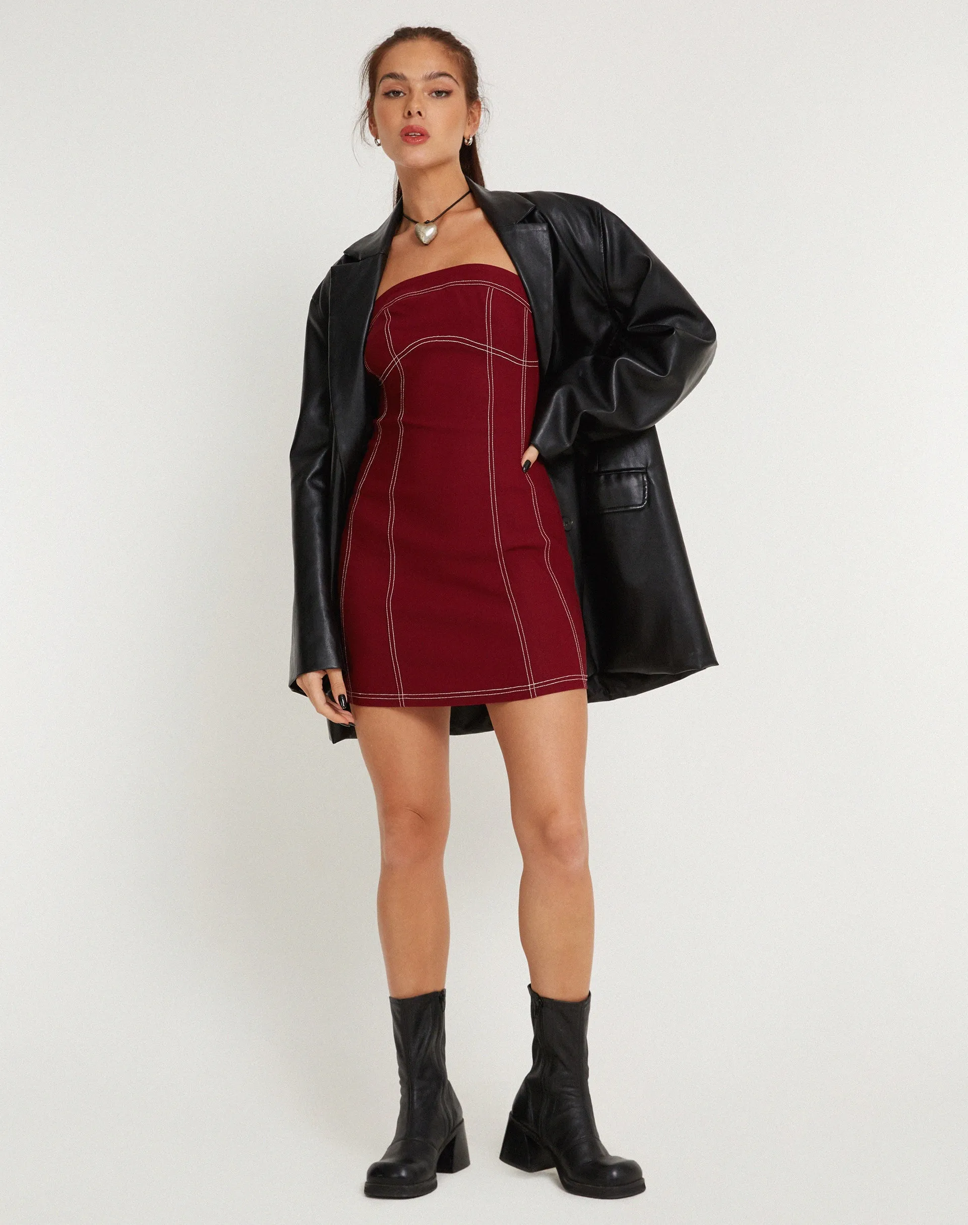 Baladis Mini Dress in Tailoring Redwood