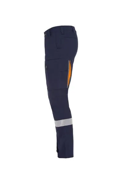 Bisley X Airflow™ Taped Stretch Ripstop Vented Cargo Pant (BPC6150T-Navy/Orange)