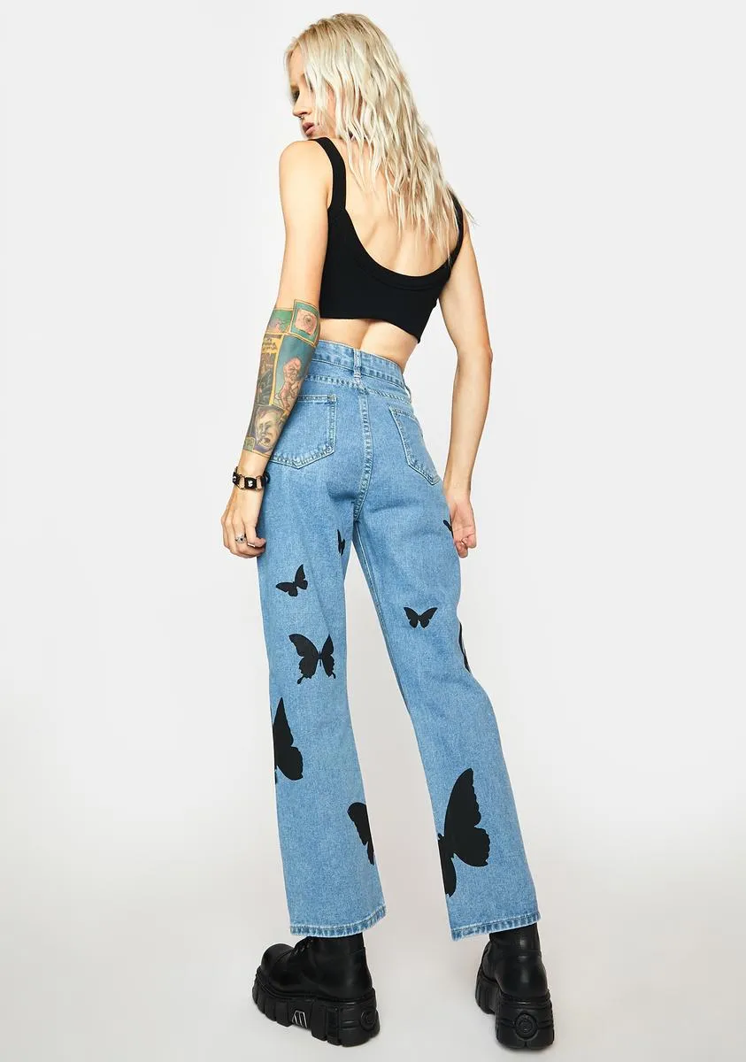 Black Butterfly Jeans