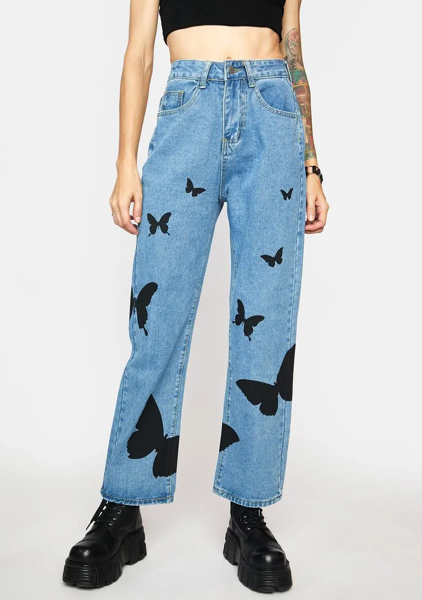 Black Butterfly Jeans