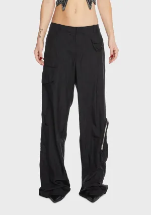 Black Loose Pants With Pockets