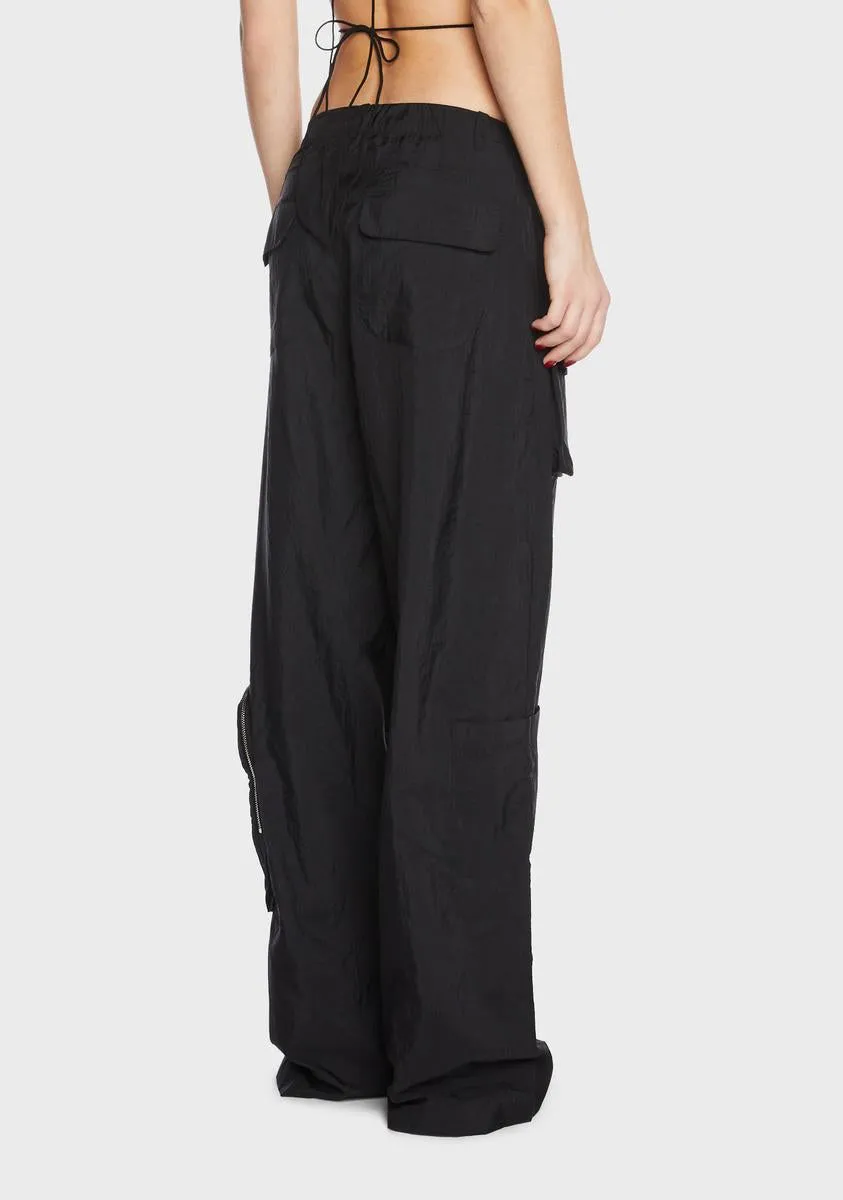 Black Loose Pants With Pockets