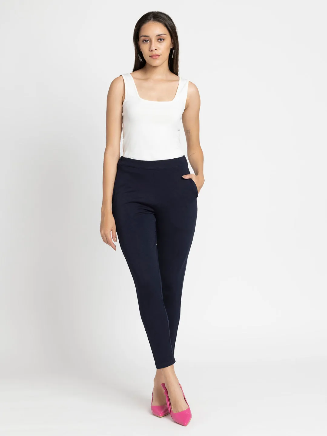 Blue Stretchable Pant