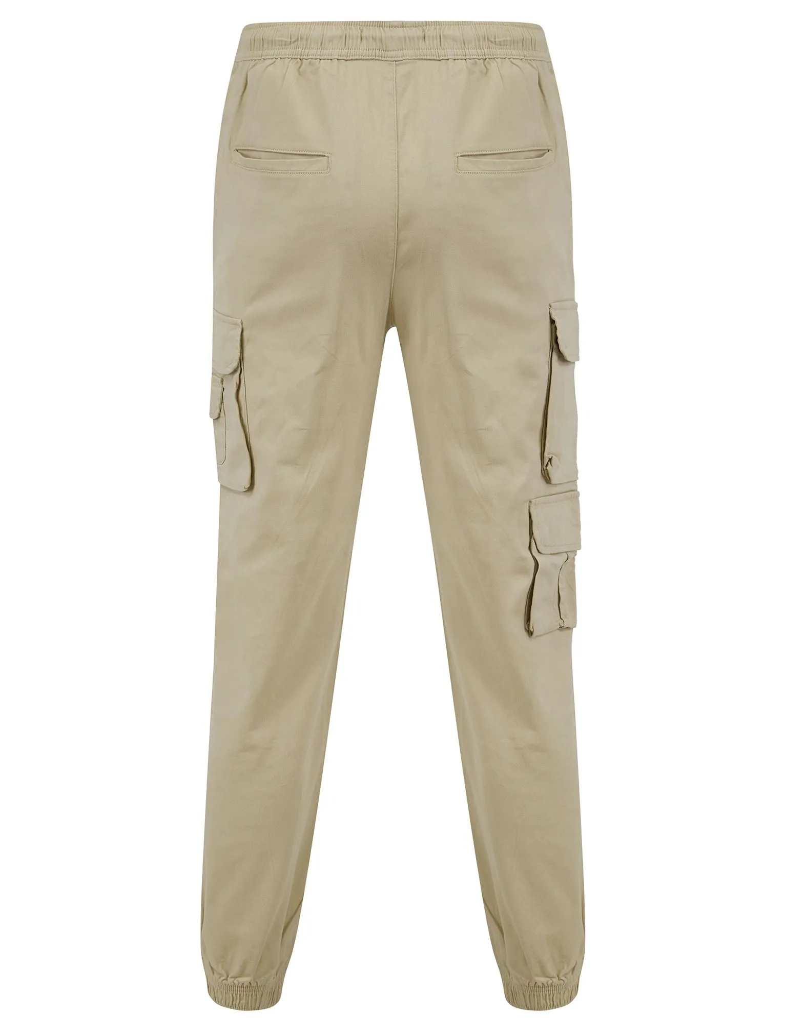 Cathay Cotton Twill Cuffed Multi-Pocket Cargo Jogger Pants in Peyote Gray - Tokyo Laundry