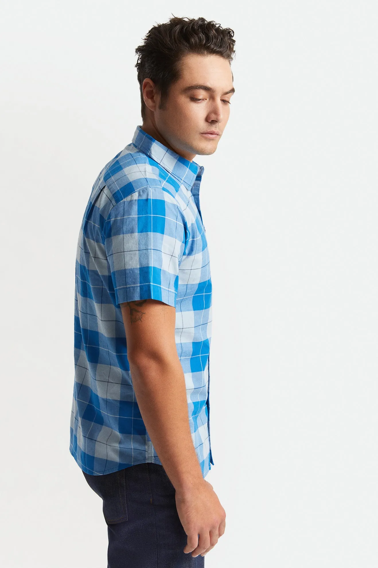 Charter Plaid S/S Woven - Royal Blue