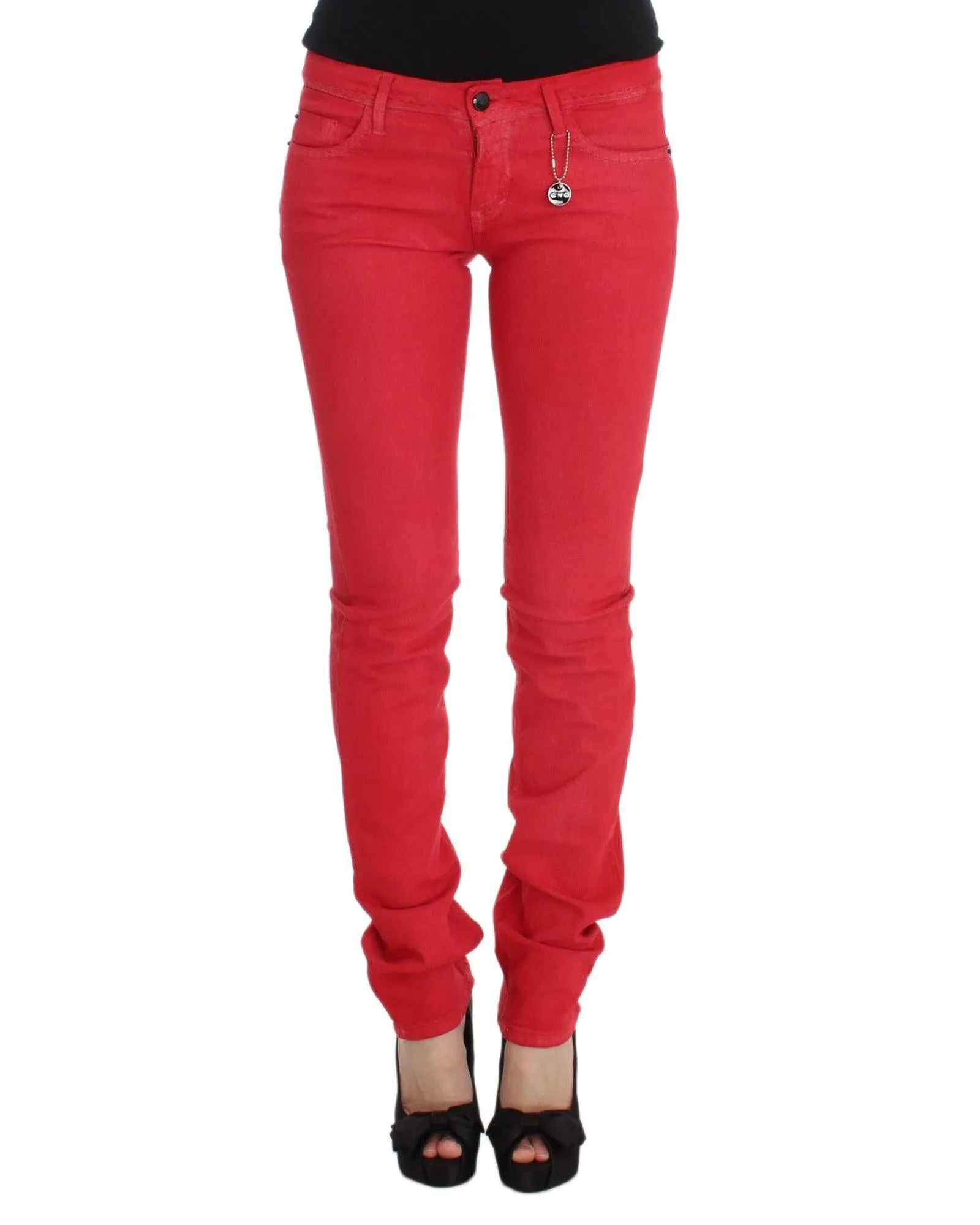 Costume National Red Skinny Jeans