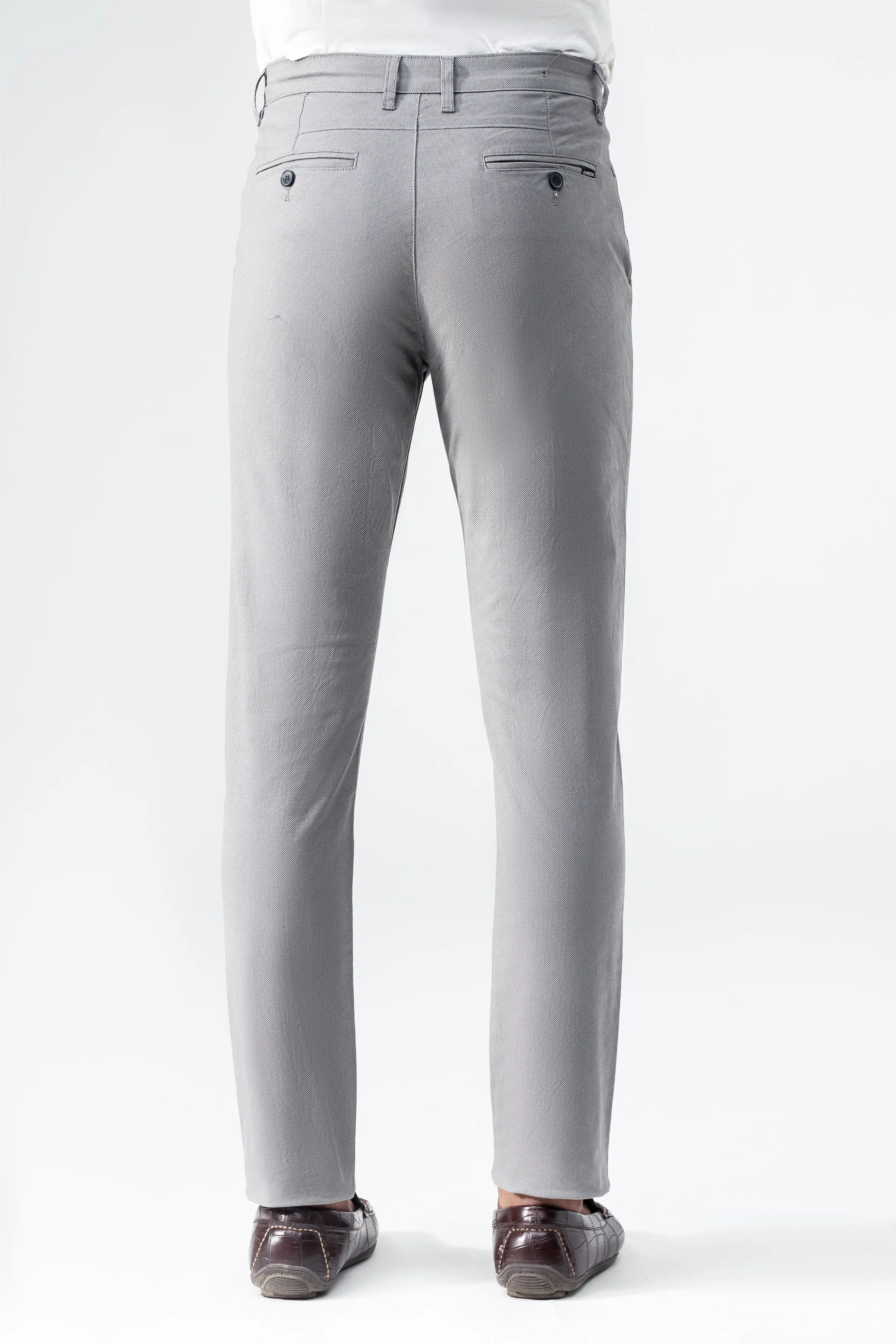 CROSS POCKET PRINTED SLIMFIT PANT LIGHT GREY