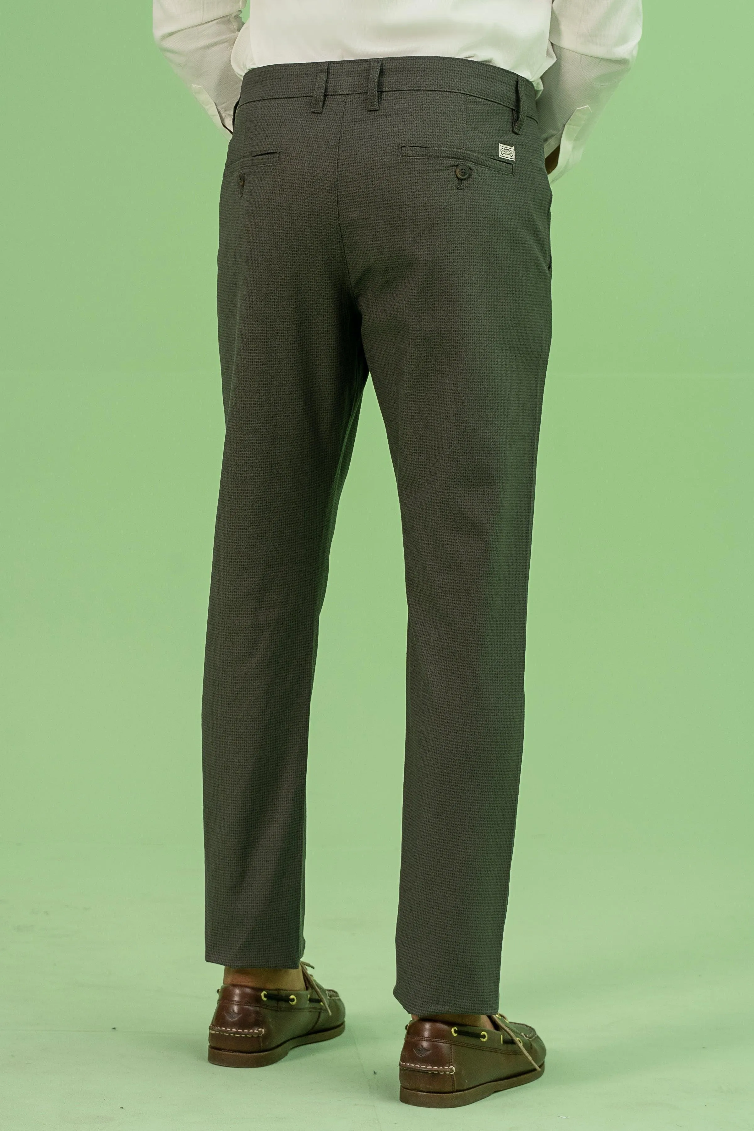 CROSS POCKET SELF TEXTURED PANT DARK OLIVE