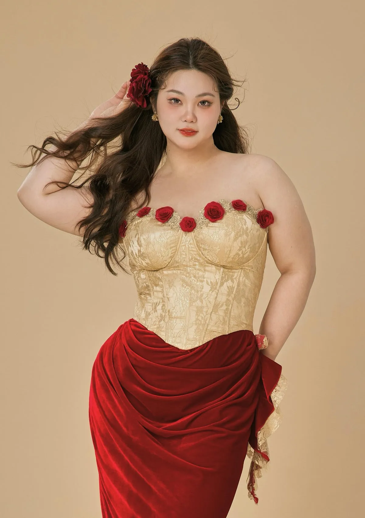 Curve & Plus Wild Rosa in Spain Corset Dress