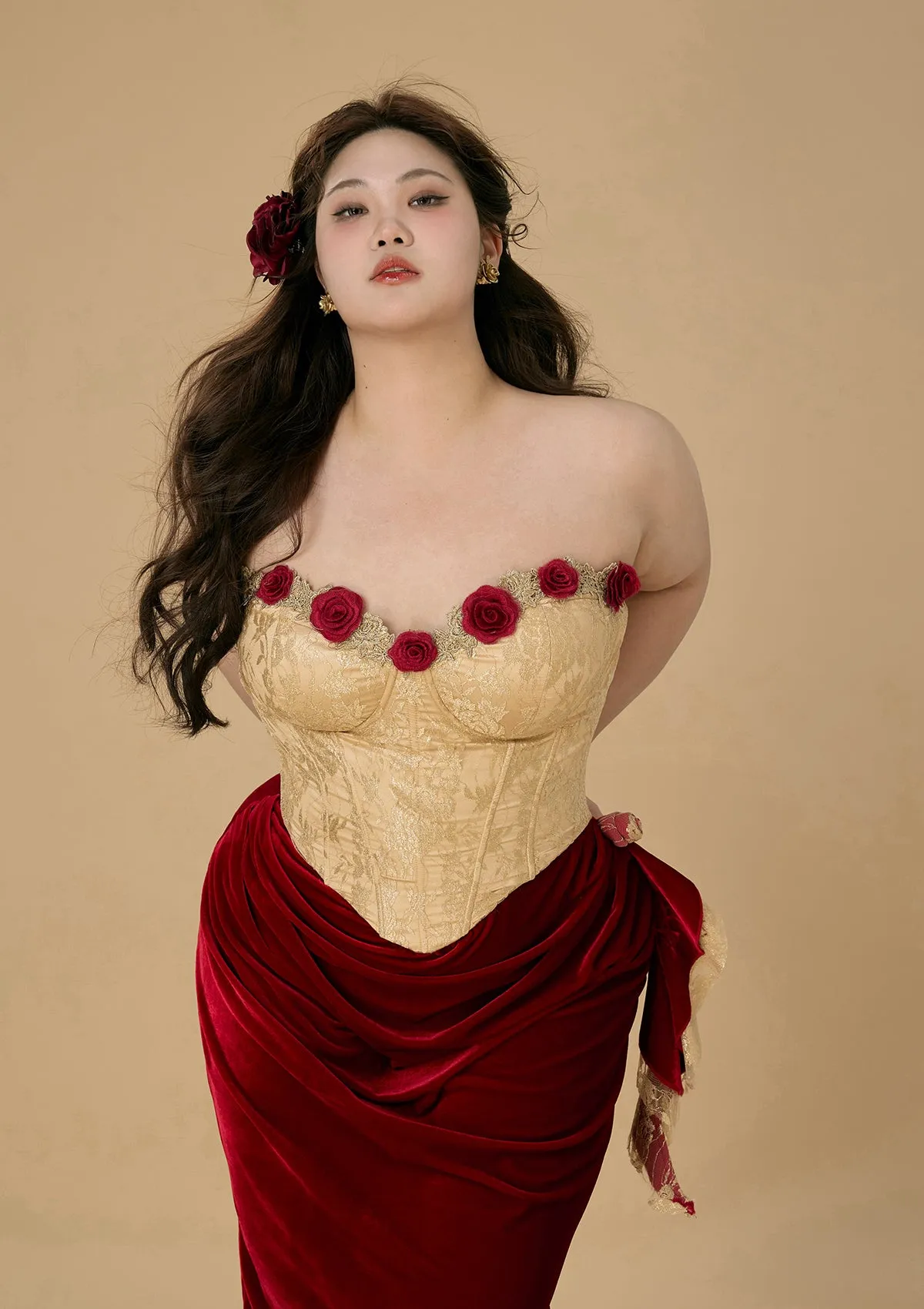 Curve & Plus Wild Rosa in Spain Corset Dress