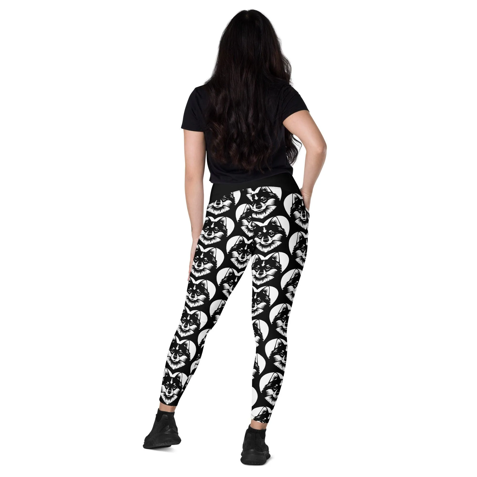 DOG BREED LEGGINGS with pockets - FINNISH SPITZ - HERTTAHOUND