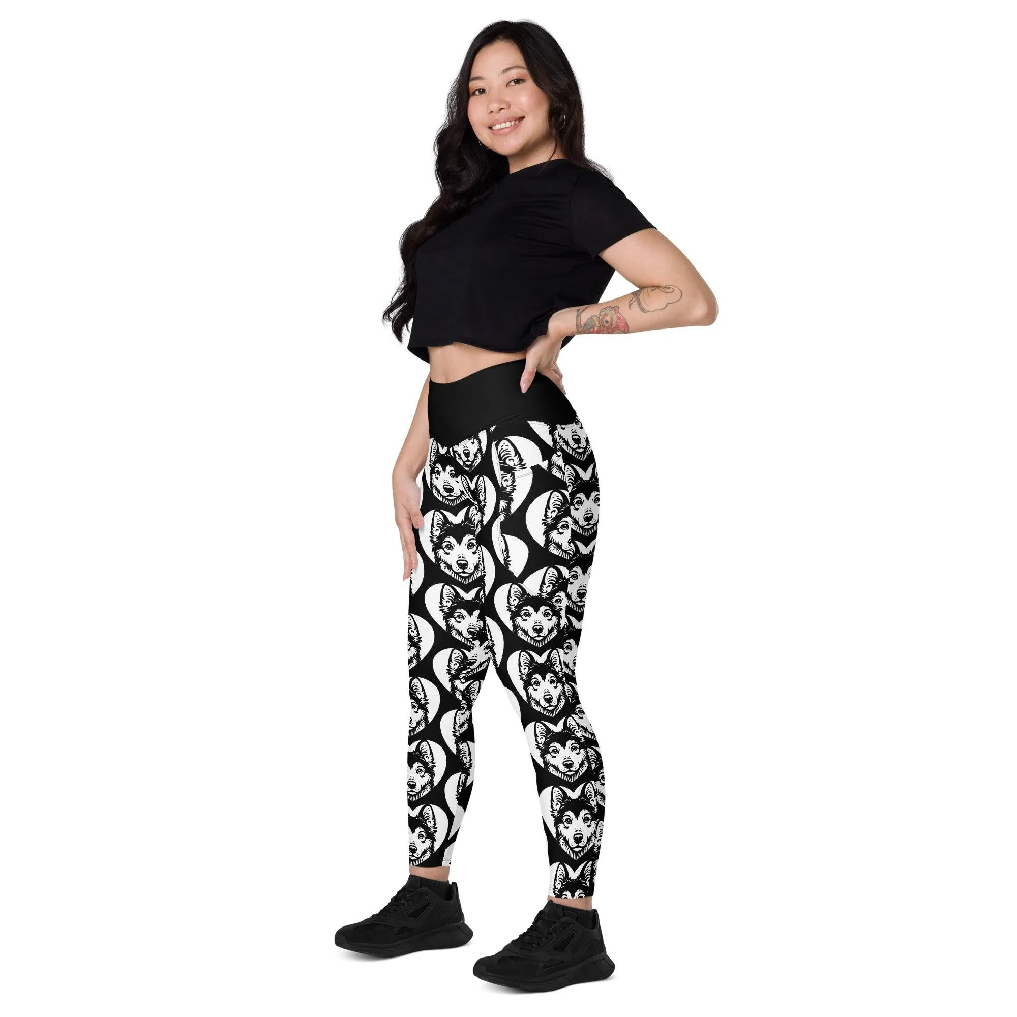 DOG BREED LEGGINGS with pockets - YAKUTIAN LAIKA - HERTTAHOUND