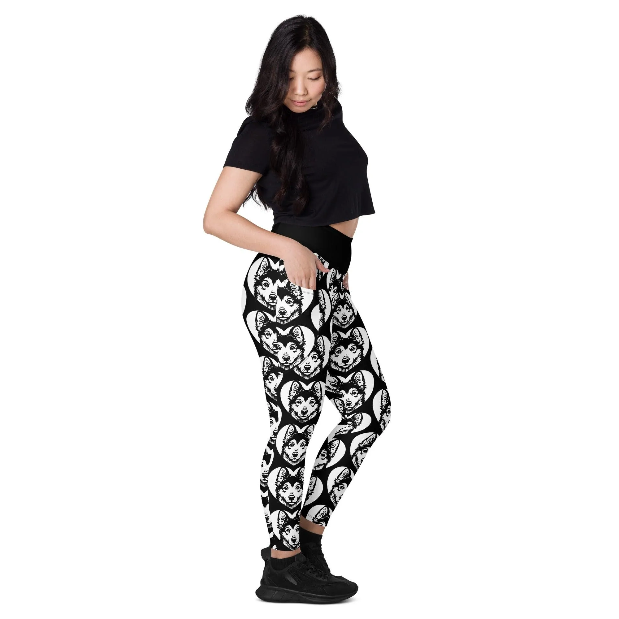 DOG BREED LEGGINGS with pockets - YAKUTIAN LAIKA - HERTTAHOUND