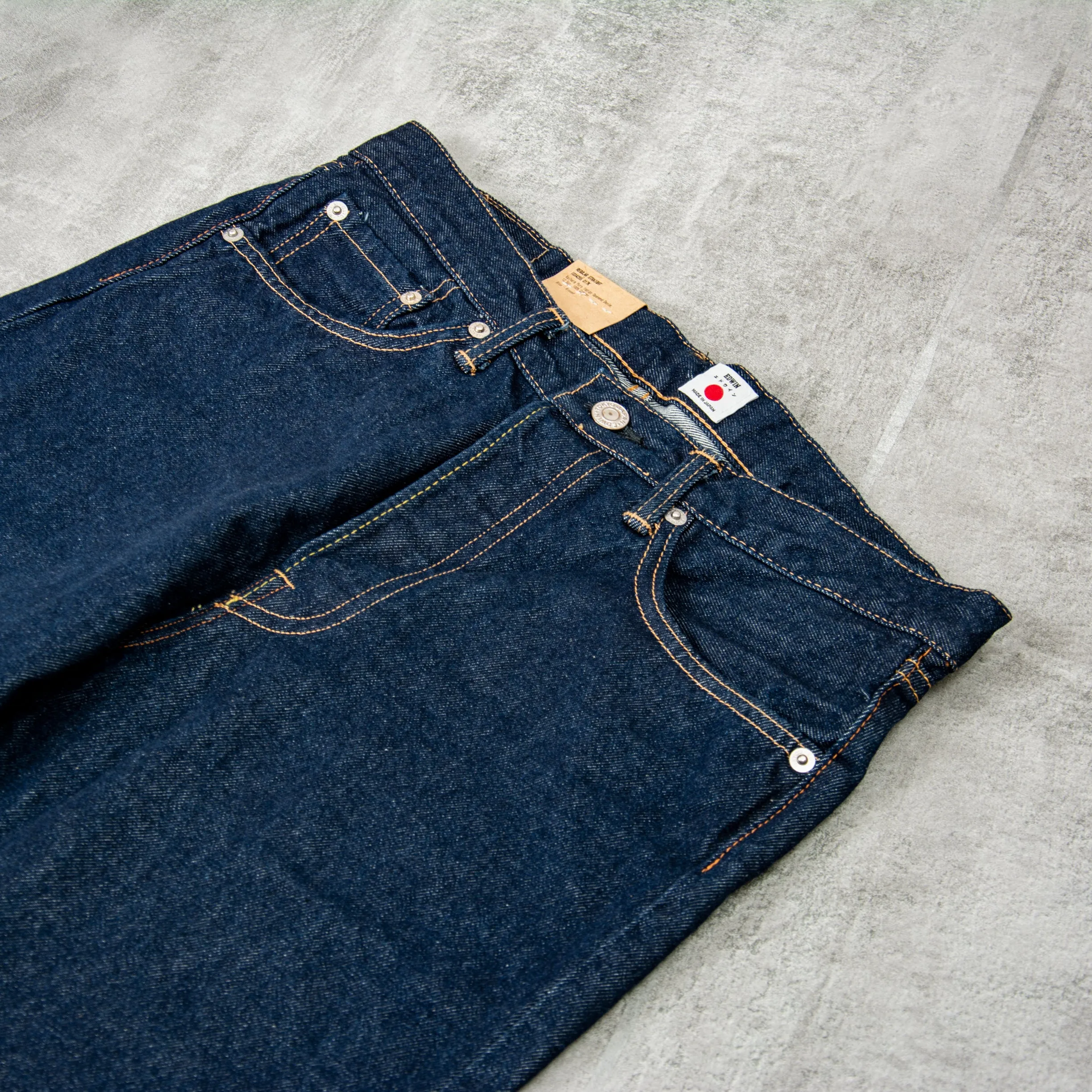 Edwin Regular Straight Jeans Kaihara Opened Denim - Blue Rinsed