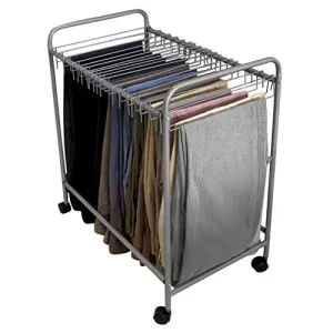 Evelots Pant/Jeans/Trouser Rolling Trolley-Closet Organizer-Come with 18 Hangers