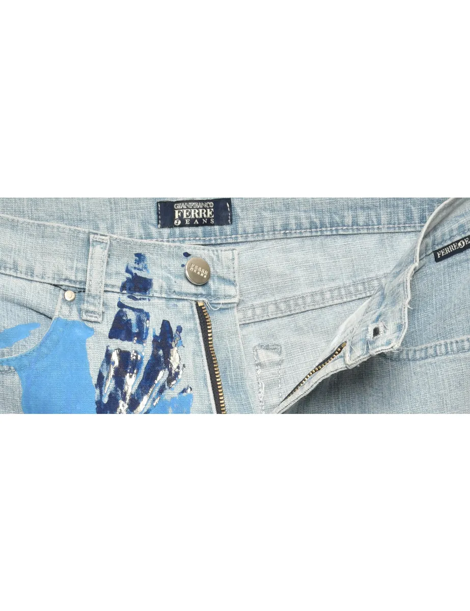 Floral Straight Fit Y2K Jeans - W30