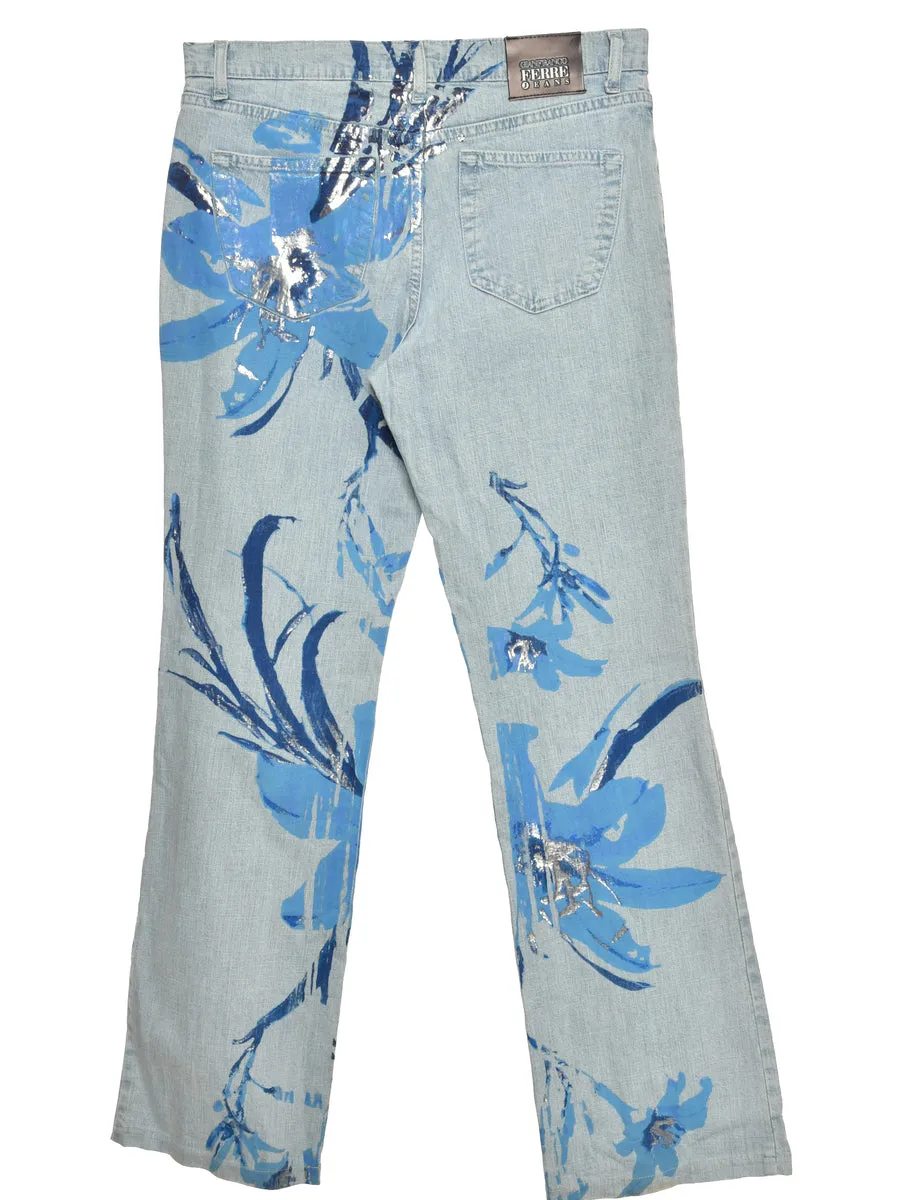 Floral Straight Fit Y2K Jeans - W30