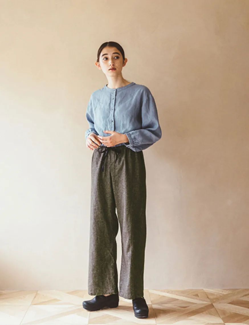 Fog Linen Work Oise Drawstring Pants - Wool linen