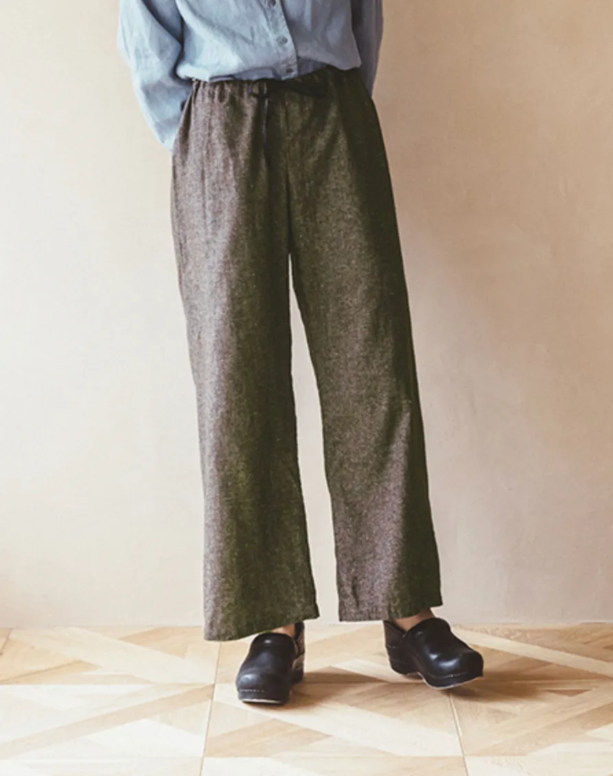 Fog Linen Work Oise Drawstring Pants - Wool linen