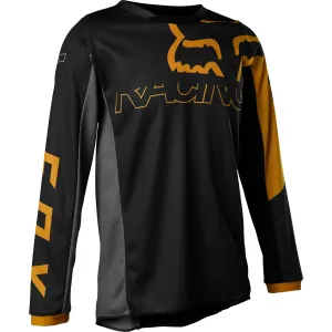 Fox Racing  Boys Black Gold 180 Skew Jersey Moisture Wicking Lightweight Offroad