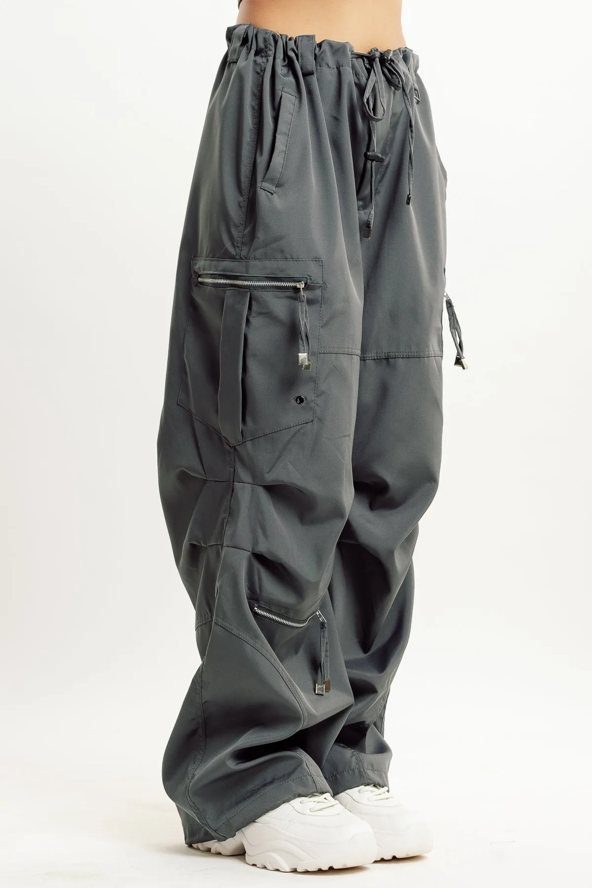 Grey Parachute Cargo Pant