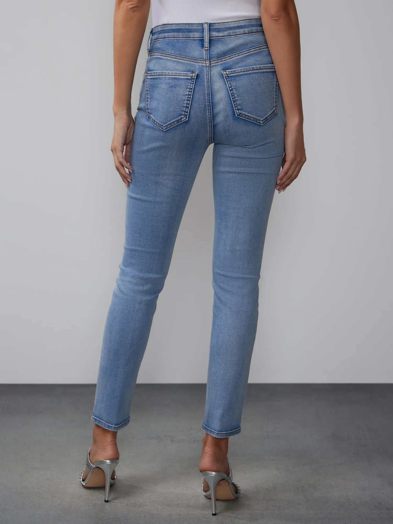 High Rise Pearl Skinny Jeans