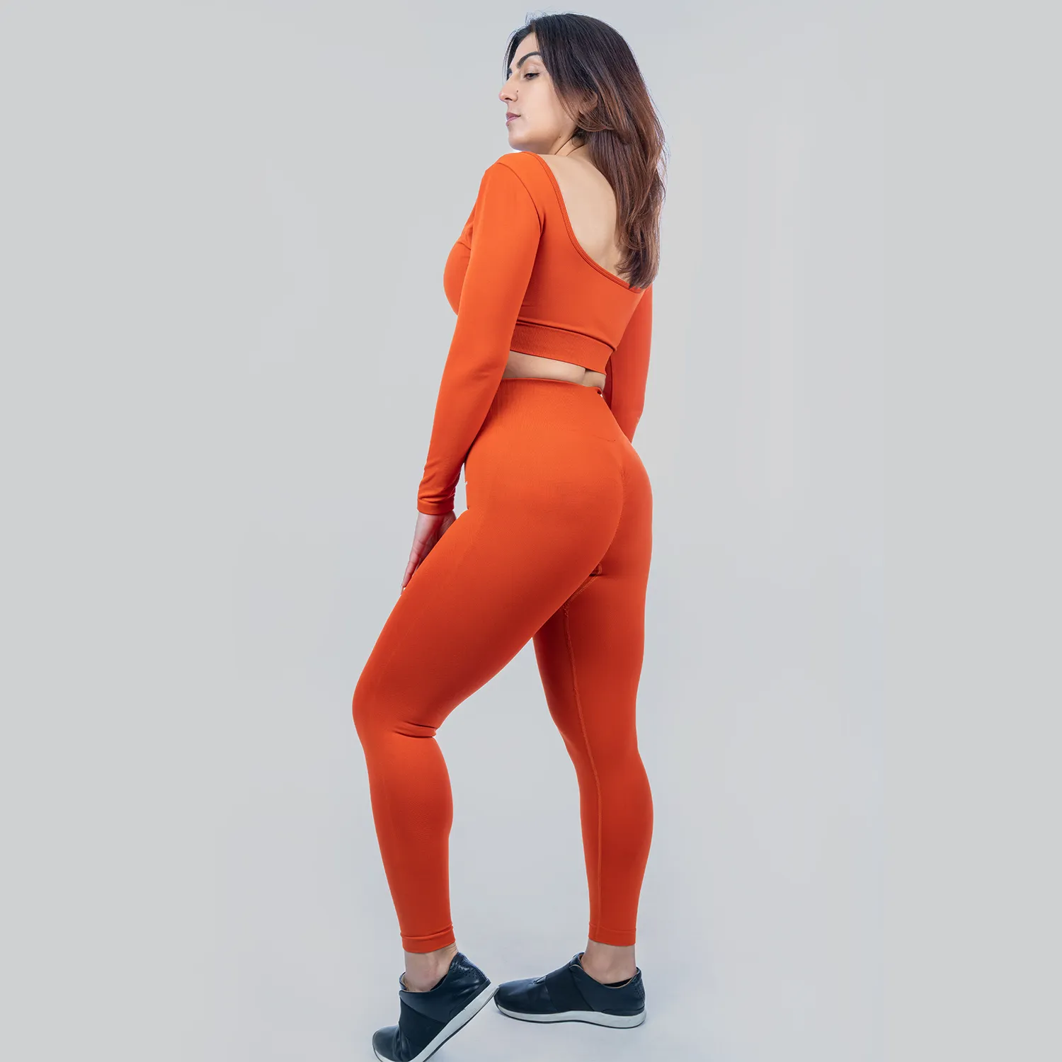 High Support Seamless Leggings & Top Blaze Orange