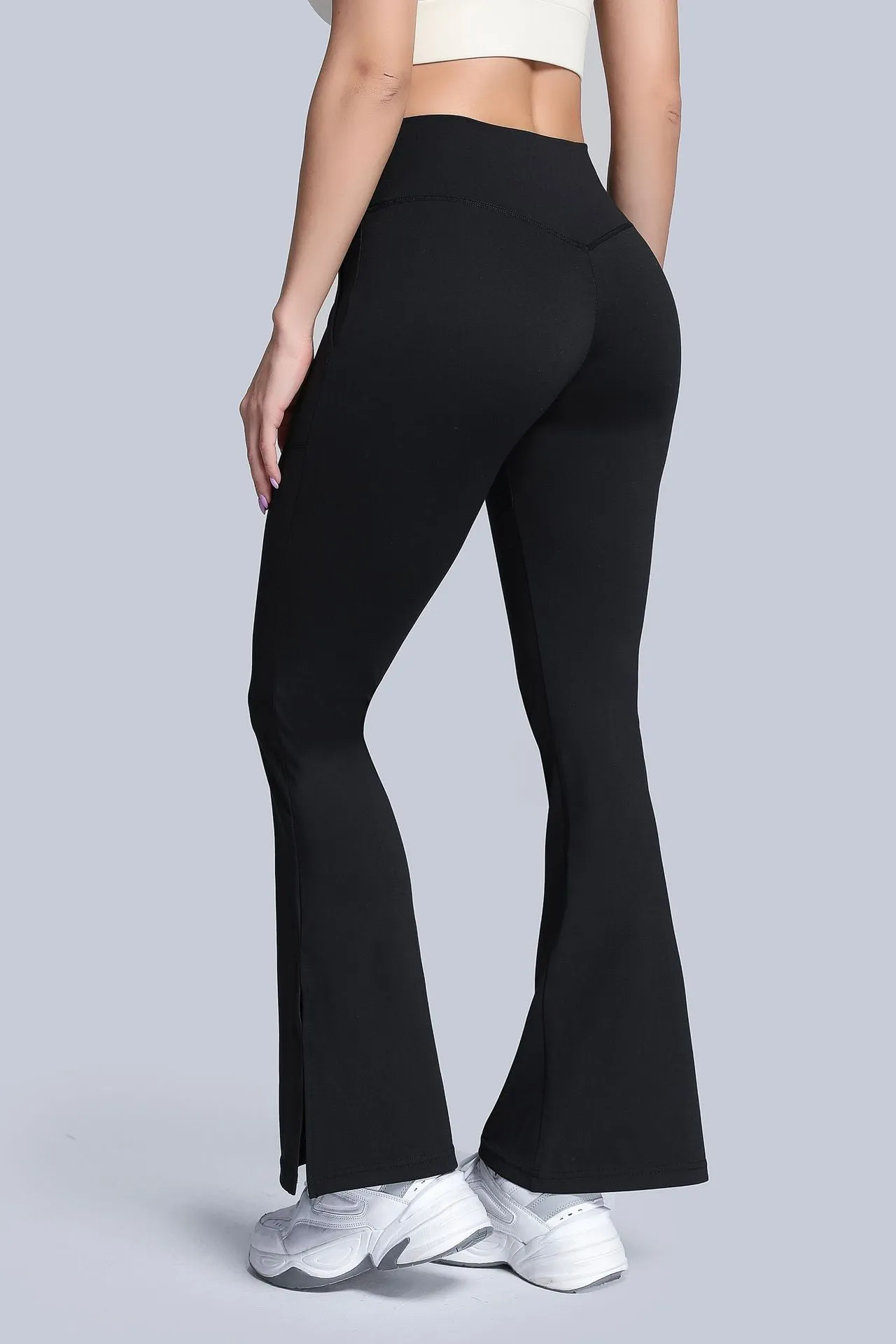 High Waist Crossover Bootcut Leggings