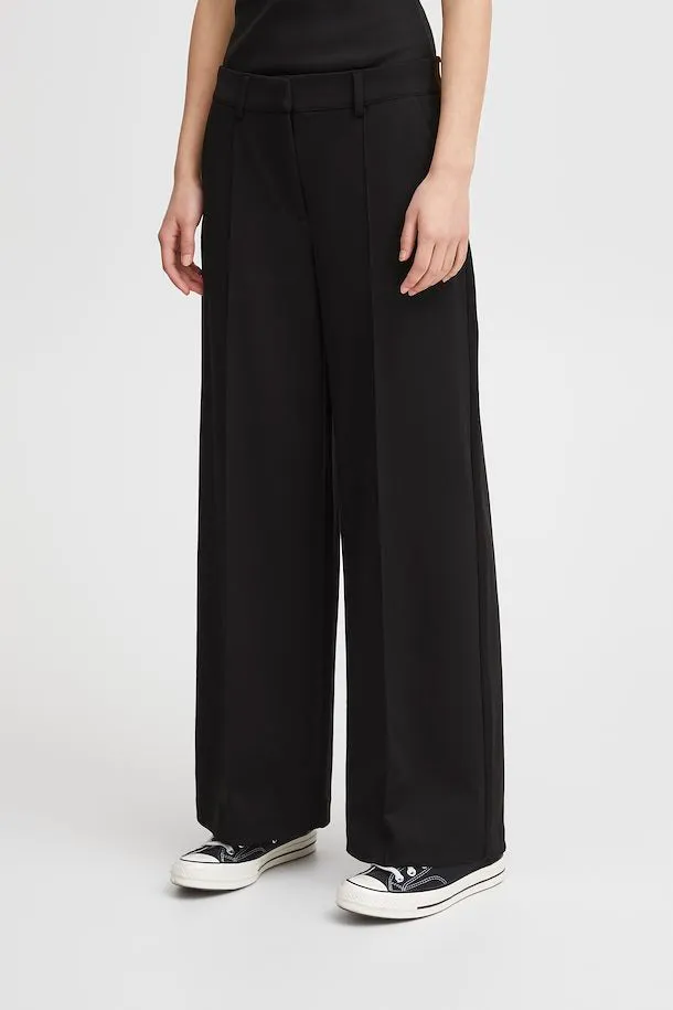 ICHI Kate Office Wide Pants full length  Black