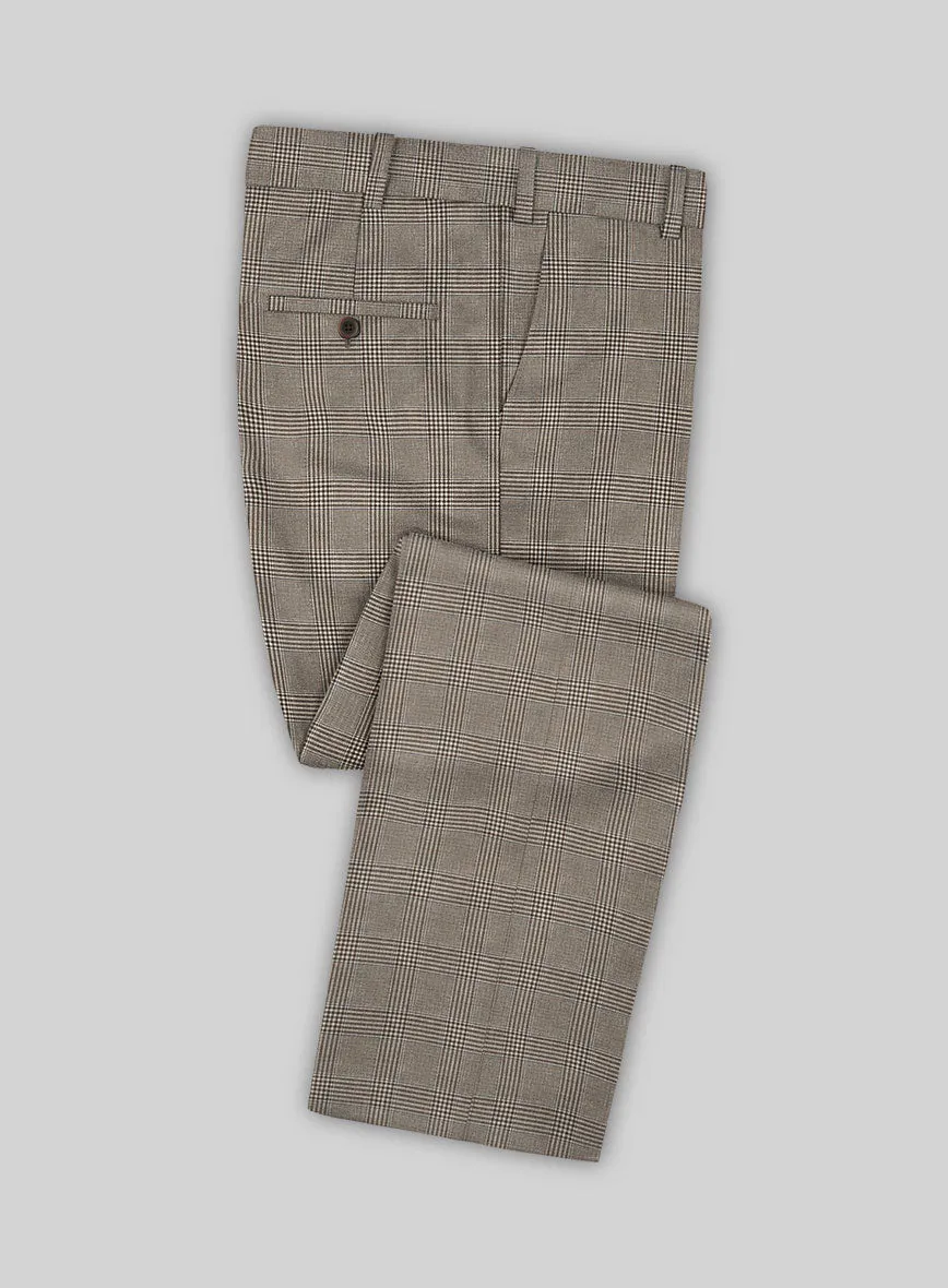 Italian Murano Ejan Brown Wool Linen Silk Pants