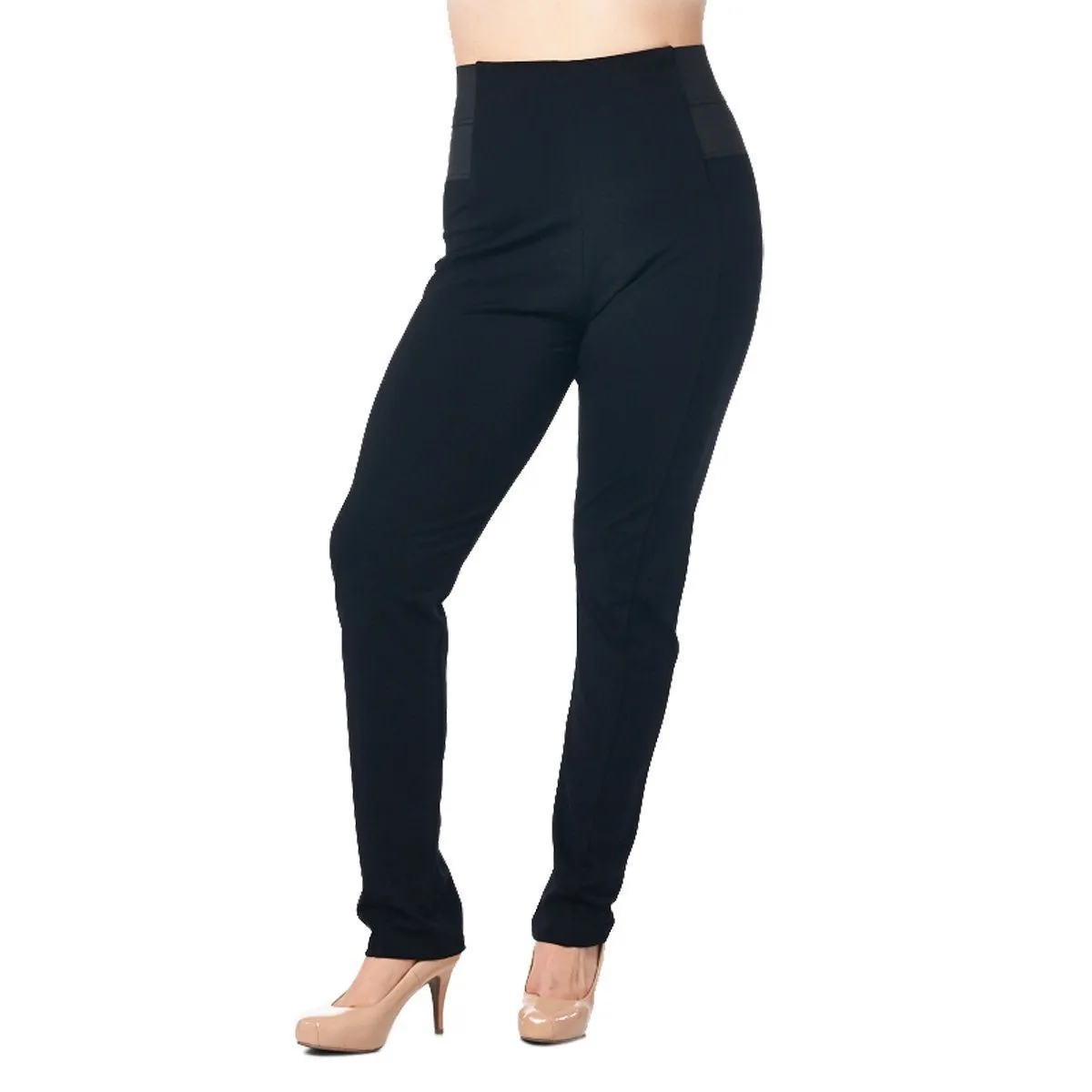 LA Society Active Wear Women's Black High Rise Waist with Elastic Leggings