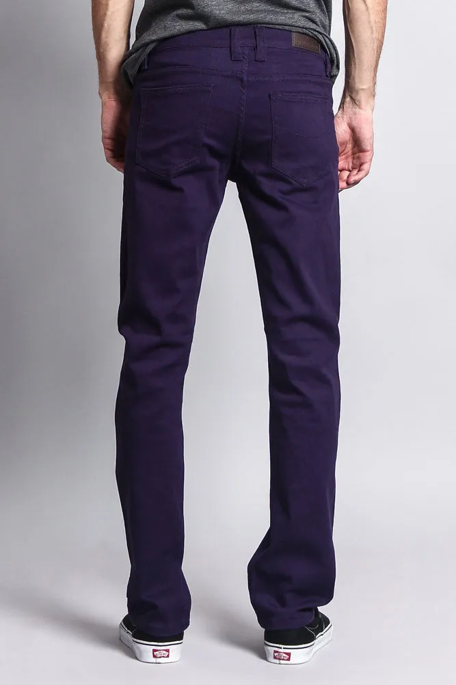 Men's Slim Fit Colored Jeans (Eggplant)