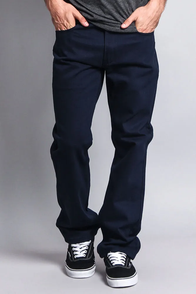 Men's Straight Fit Colored Denim Jeans (Navy)