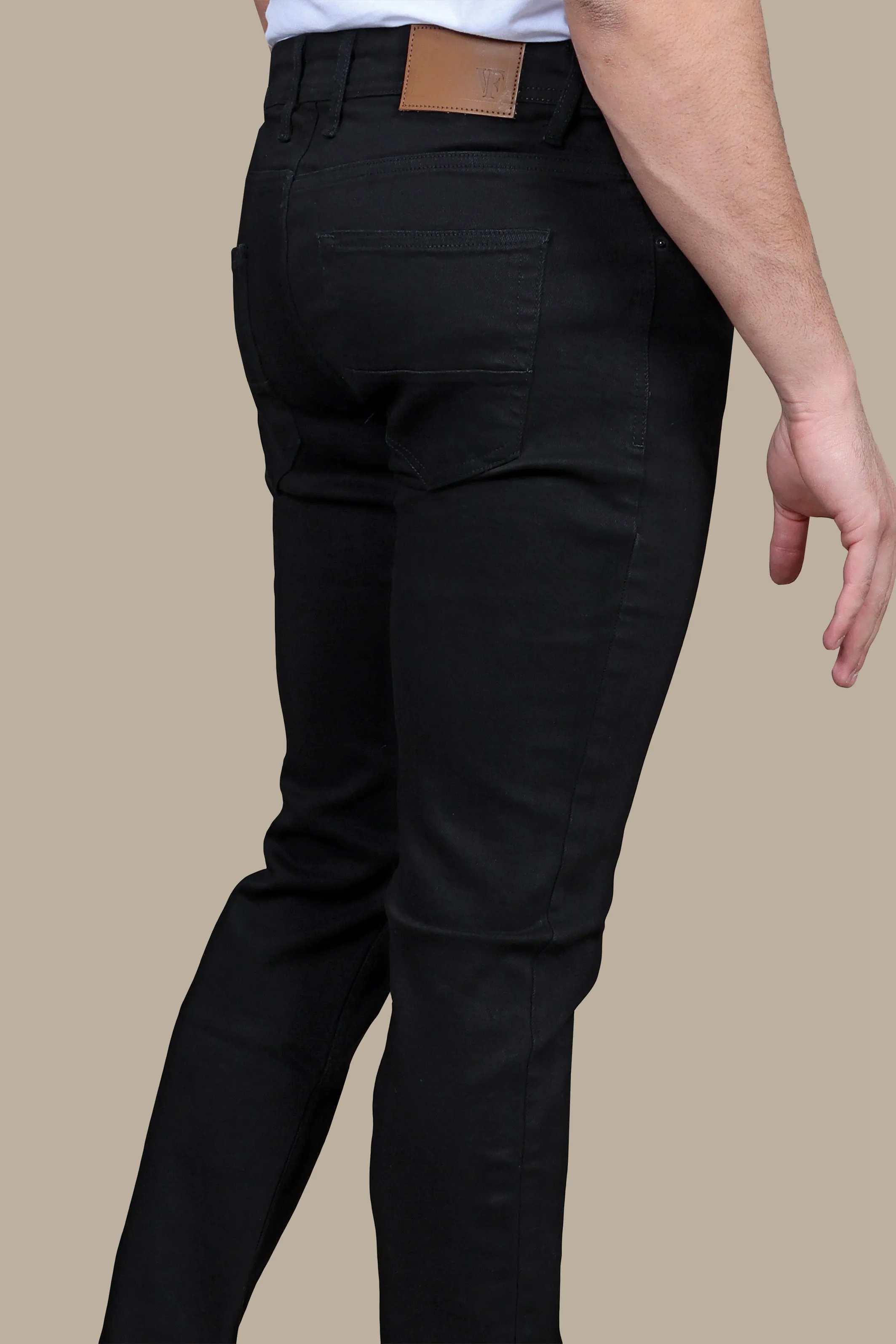 Midnight Classic: Black Basic Slim Fit Jeans