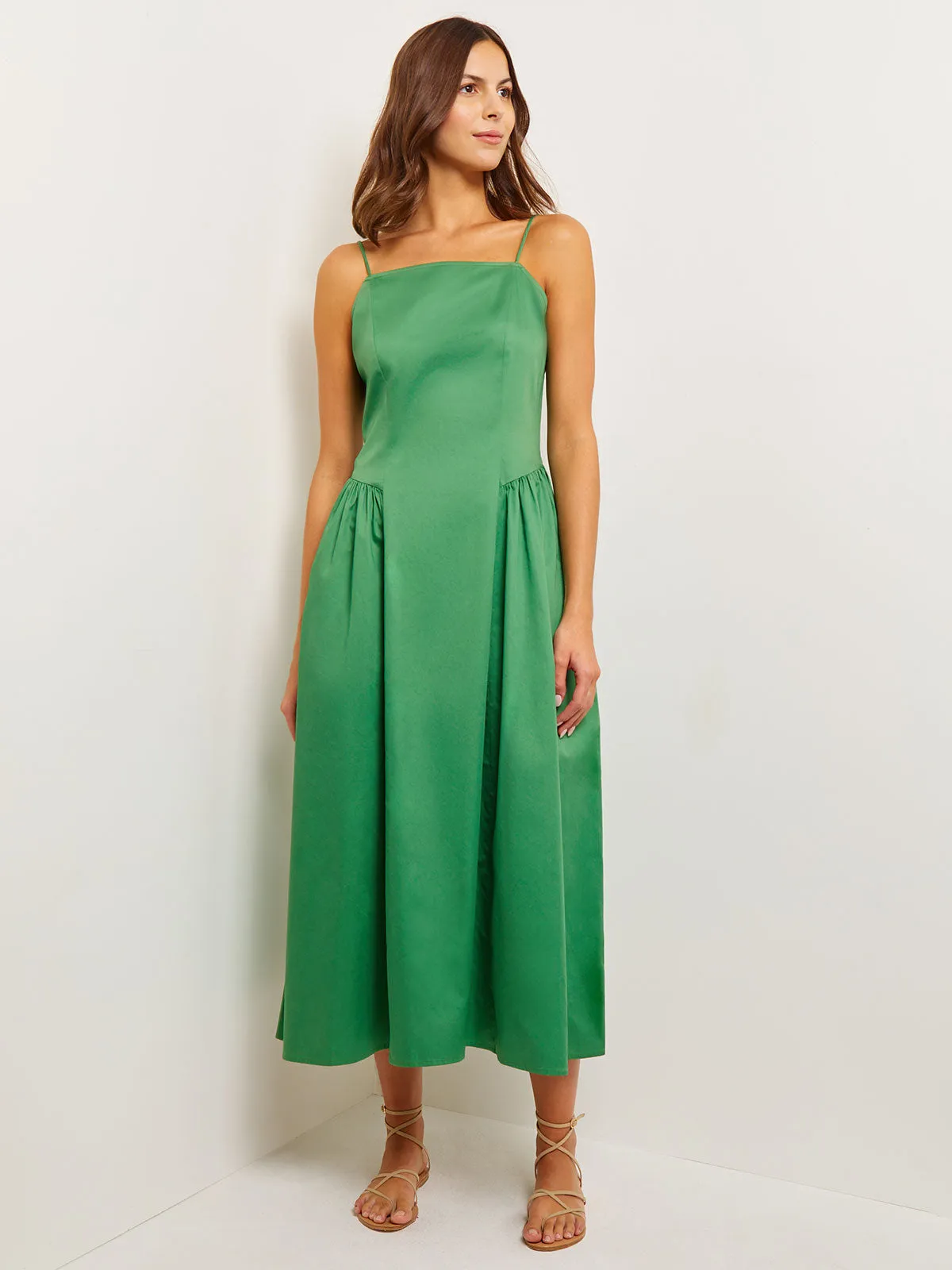 Modern Fit & Flare Cotton Maxi Dress