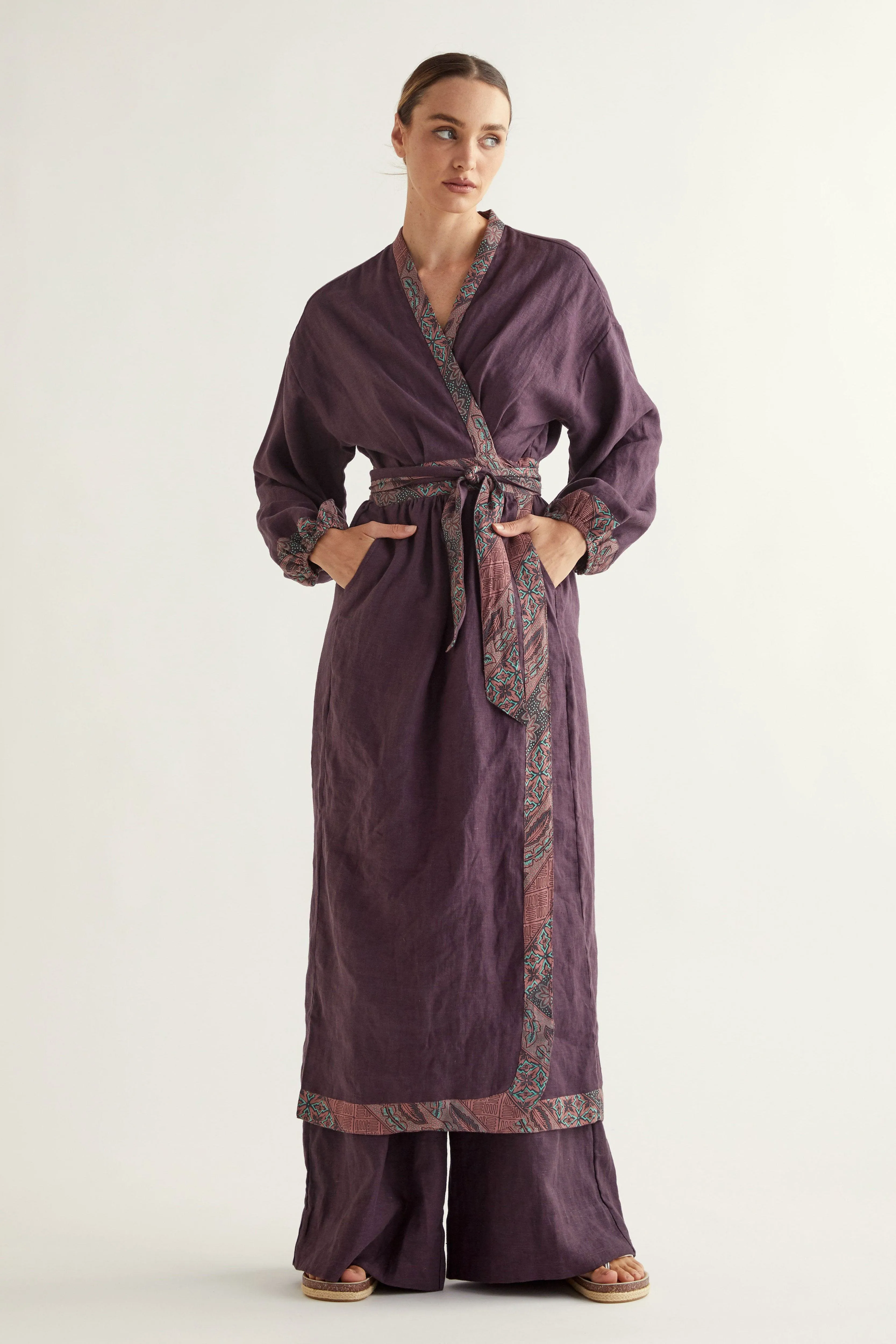 Noa Linen Wrap Dress