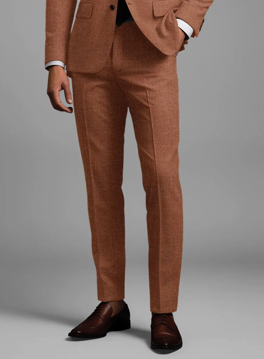 Noble Rust Wool Silk Linen Pants