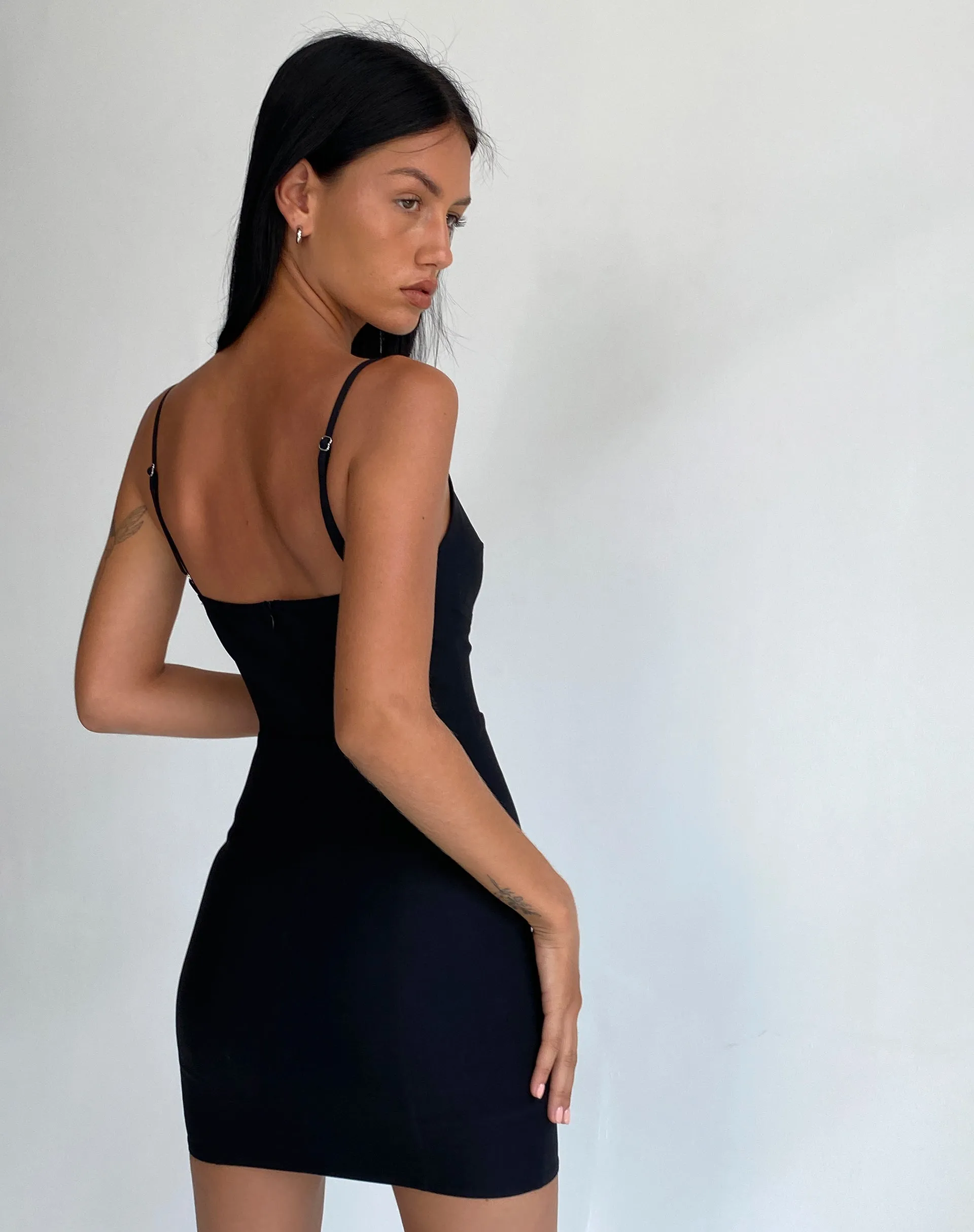 Olesia Mini Dress in Tailoring Black