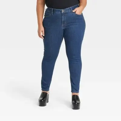 Open Box - Women's Mid-Rise Skinny Jeans - Ava & Viv