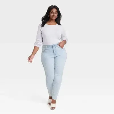 Open Box - Women's Mid-Rise Skinny Jeans - Ava & Viv