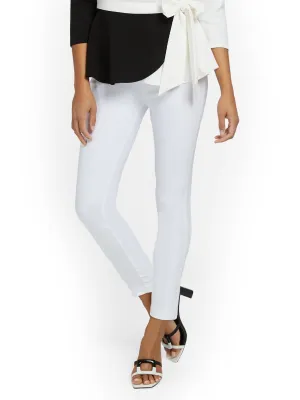 Petite Whitney High-Waisted Pull-On Slim-Leg Ankle Pant - Optic White