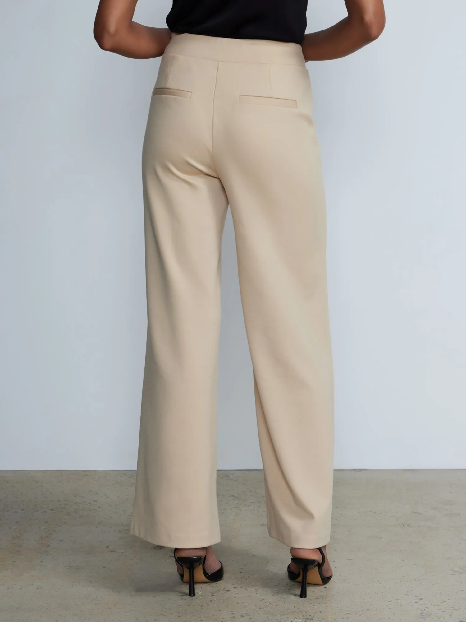 Pintuck Wide Leg Pants