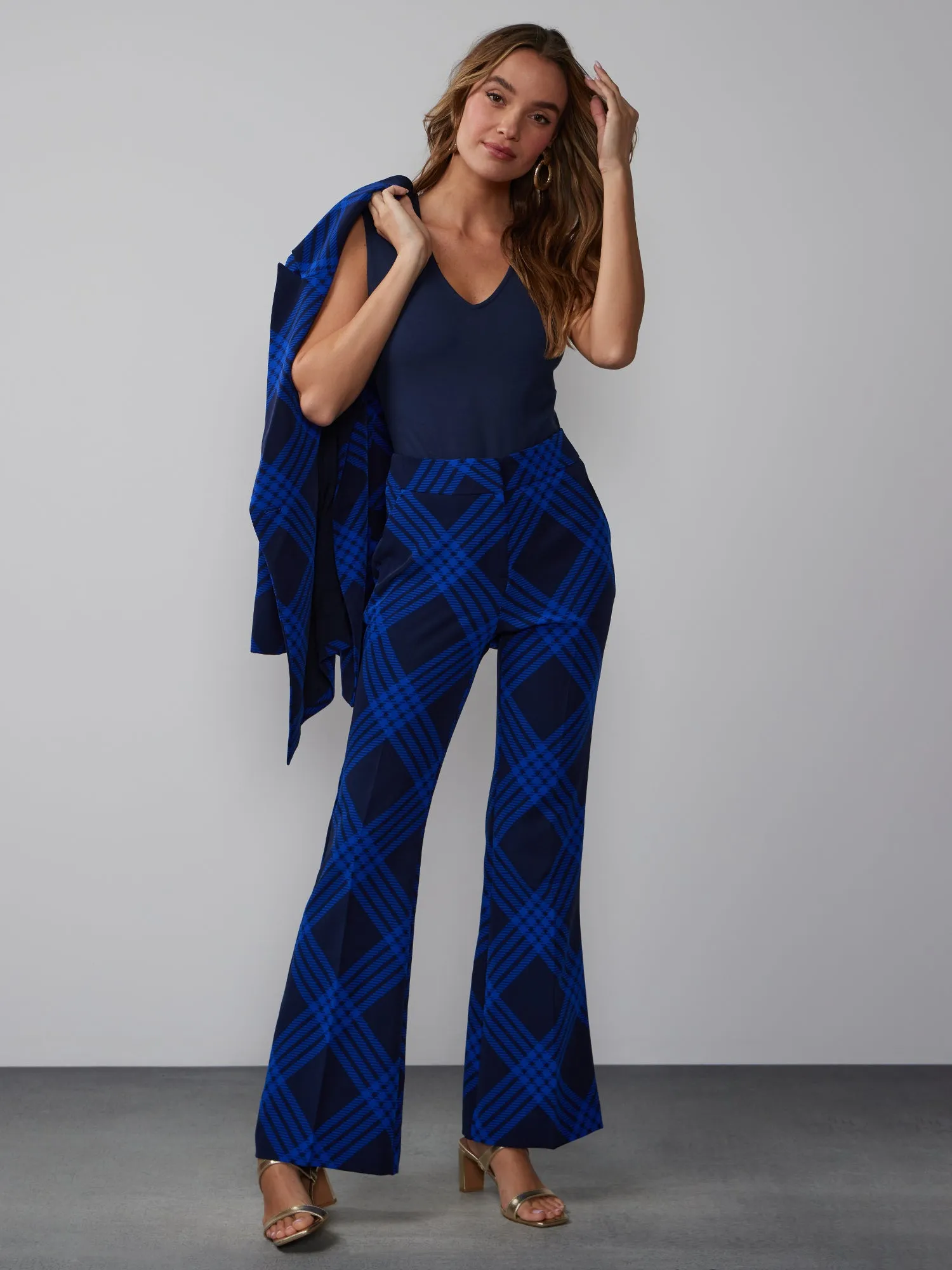 Plaid Twill Suit Pant