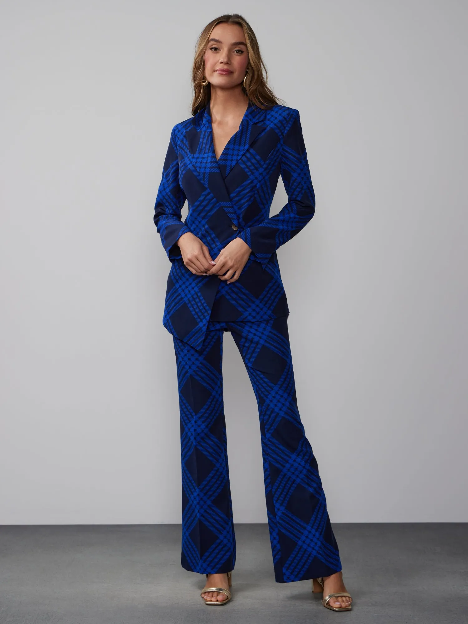 Plaid Twill Suit Pant