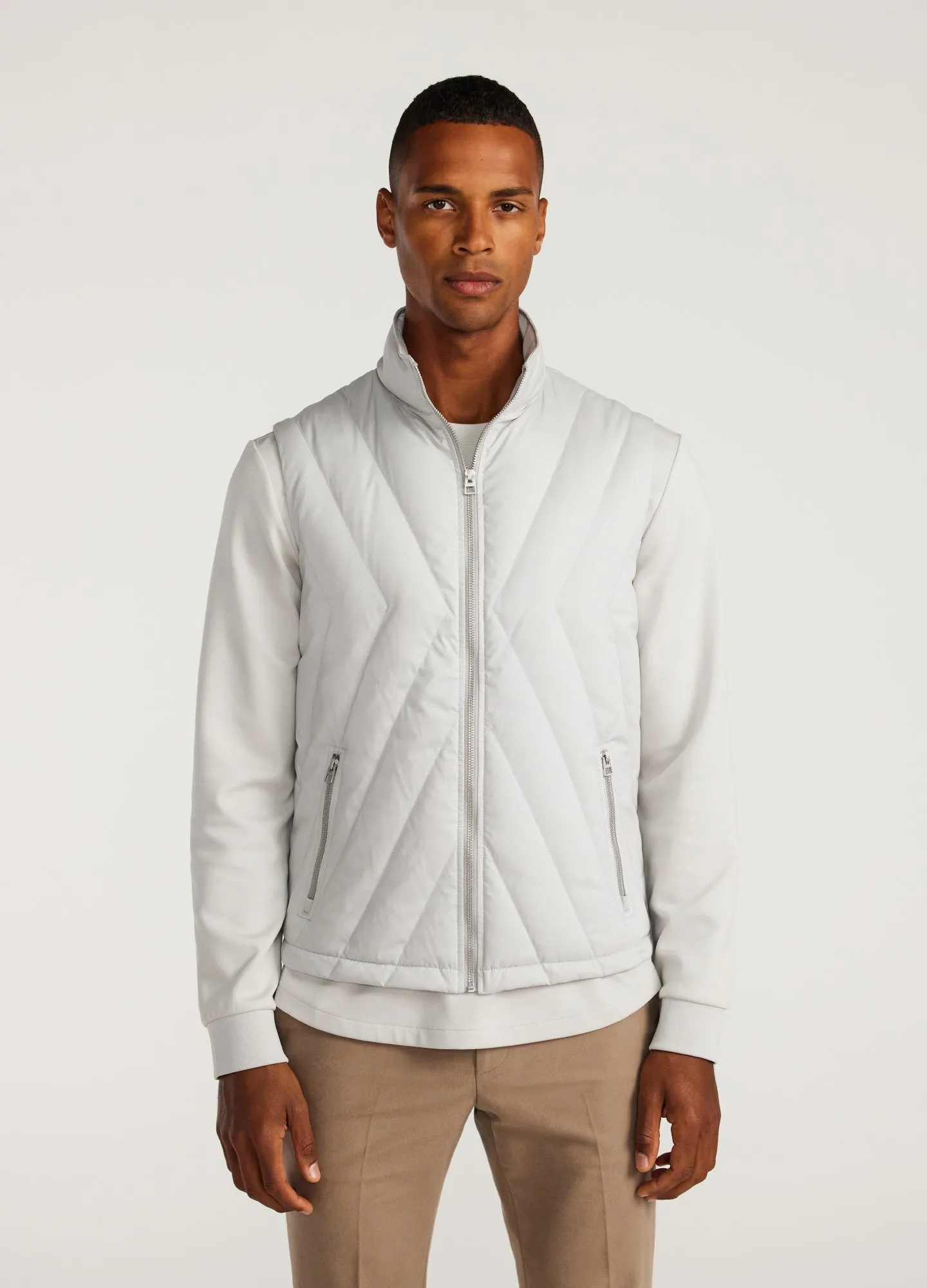 Quilted Tech Down Gilet Ecru